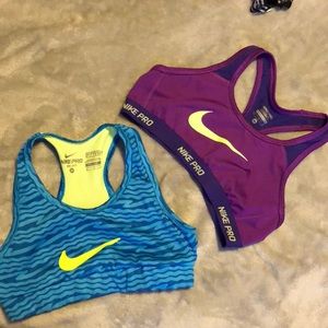 Two Nike sports bras